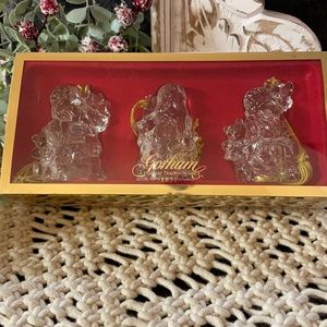 Gorham Crystal Santa Ornaments Made in Germany